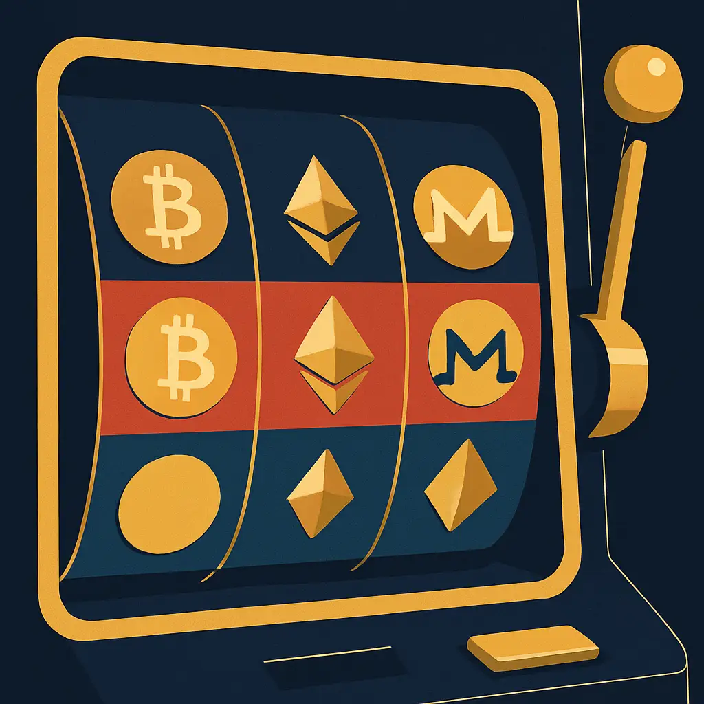 Slot machine with crypto symbols